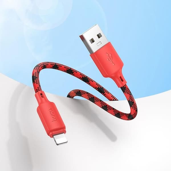 HOCO USB-A til Lightning Kabel 2.4A 1m Nylon X116 - Gradient Rød Röd