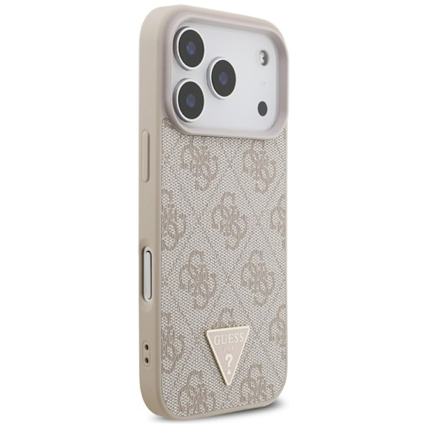 Guess Mobilskal till iPhone 17 Pro MagSafe 4G Strap Triangle Logo Rosa