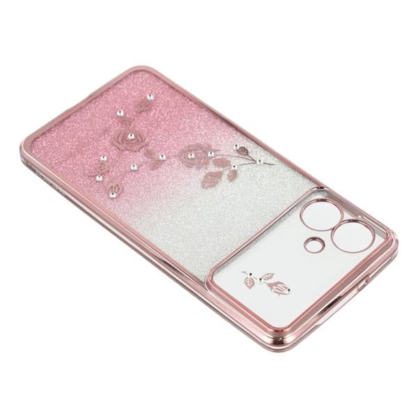 KADEM Samsung Galaxy S26 Edge Skal Blommönster TPU Gradient - Roséguld