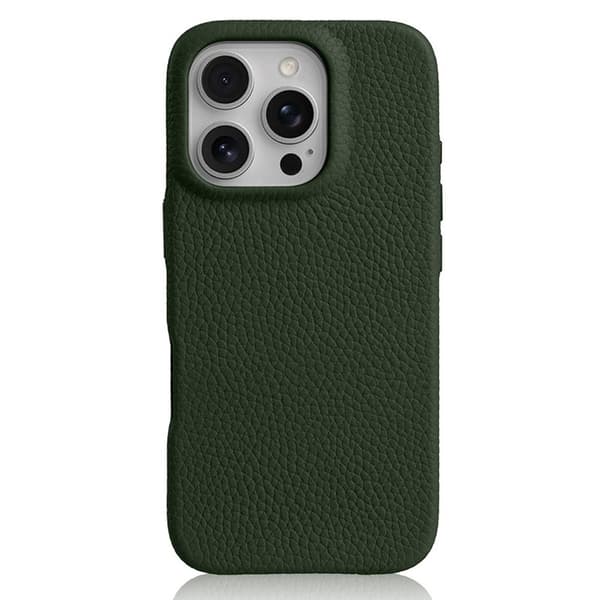 MELKCO Mobilskal till iPhone 16 Pro Magnetiskt Äkta Läder PC Grön