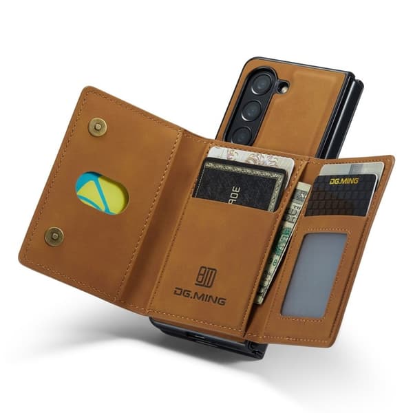 DG.MING M2 Kickstand Plånboksfodral Samsung Galaxy Z Fold5 - Brun