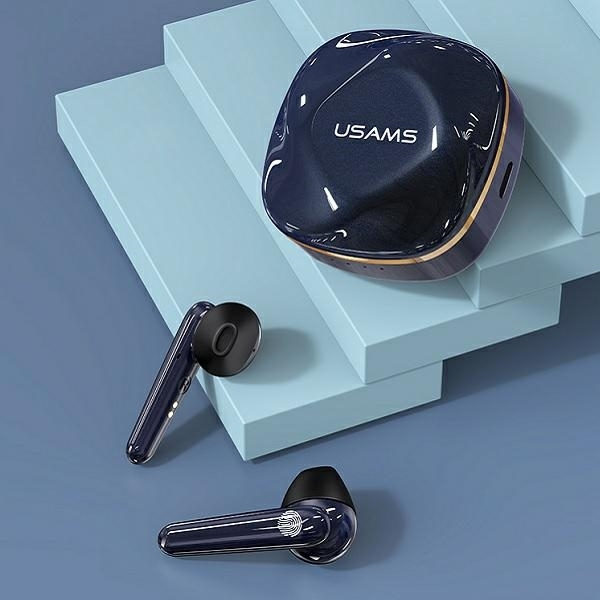 USAMS SD-serie Bluetooth Hörlurar 5.0 TWS - Blå