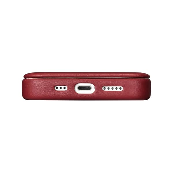 iCarer iPhone 14 Pro Plånboksfodral Magsafe CE Läder - Röd Röd