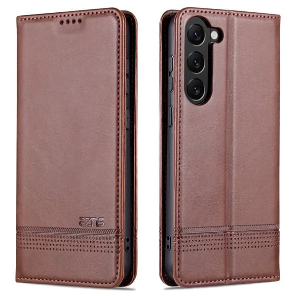 AZNS Samsung Galaxy S23 Plånboksfodral Konstläder - Brun