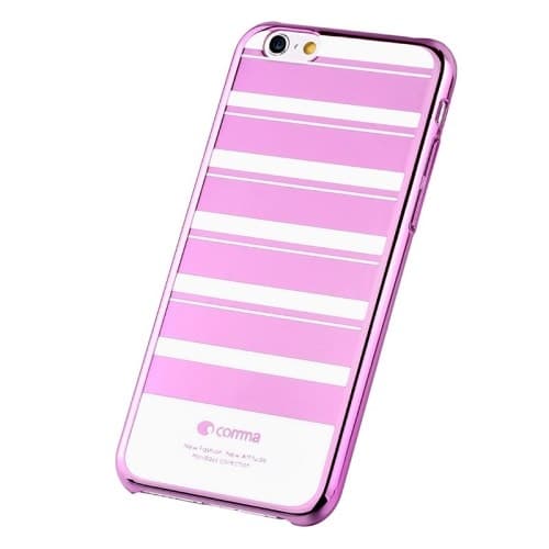 COMMA Takakuori iPhone 6:lle - Raidallinen - Vaaleanpunainen Pink