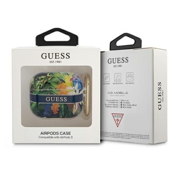 Guess AirPods 3 Skal Flower Strap - Blå Blå