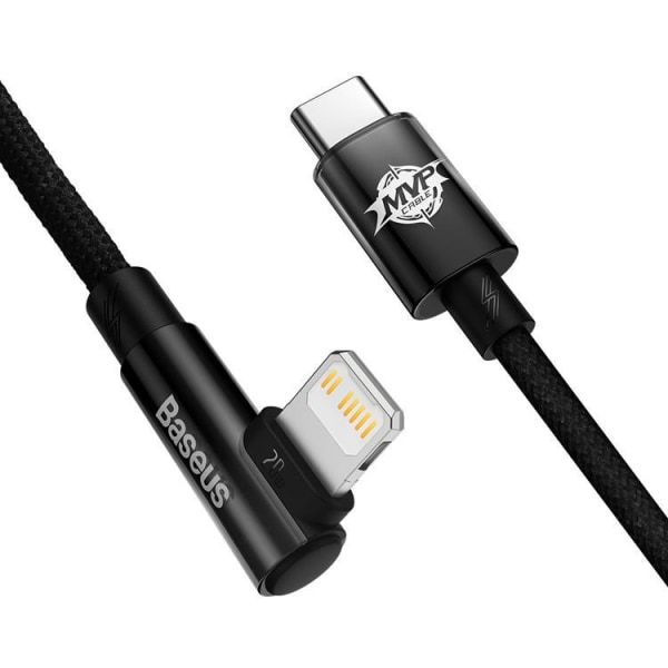 Baseus USB-C till Lightning kabel 20W 1m MVP 2 Vinklad Svart