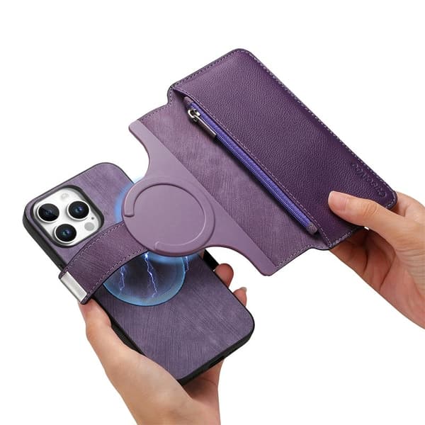CASENEO MW-02 iPhone 16 Pro Max Plånboksfodral Konstläder - Lila