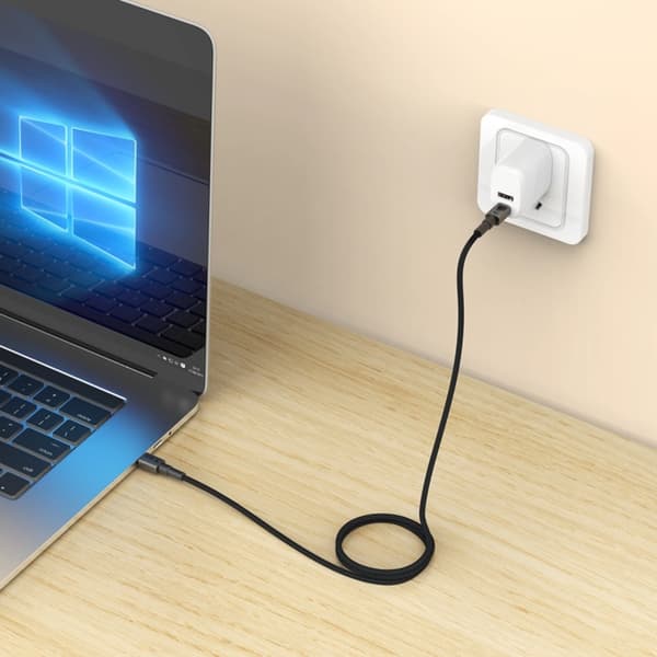 Tech-Protect USB-C Till USB-C Kabel 2m 100W - Iron Grå Svart