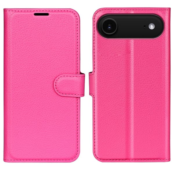 iPhone Air Plånboksfodral Litchi Texture läder - Rosröd Rosa