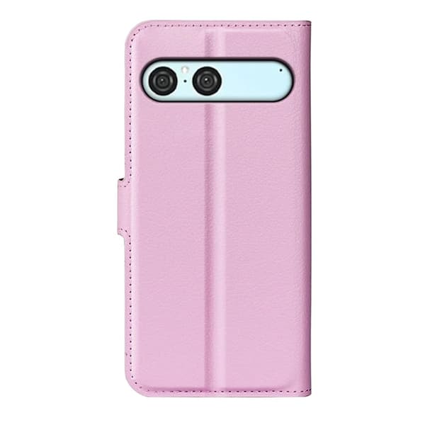Sony Xperia 10 VII Konstläder Plånboksfodral Litchi Texture - Rosa Rosa