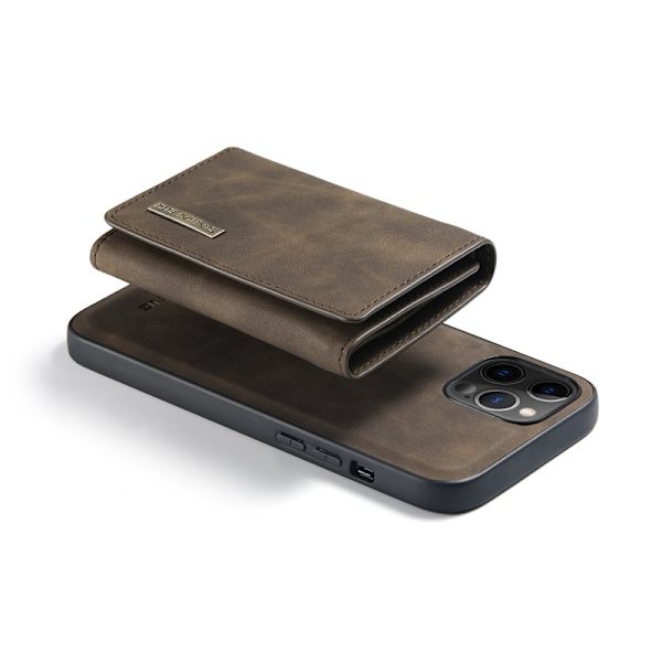 DG.MING M1 Series Plånboksfodral Konstläder för iPhone 13 Pro Max - Brun