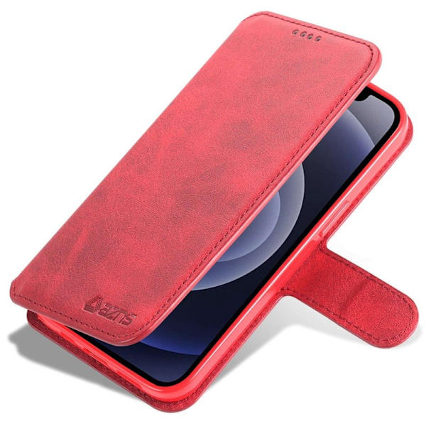 AZNS iPhone 14 Plånboksfodral Konstläder - Röd