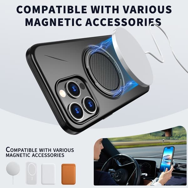 Mobilskal till iPhone 13 Pro Max MagSafe Rotating Kickstand TPU + PC Svart
