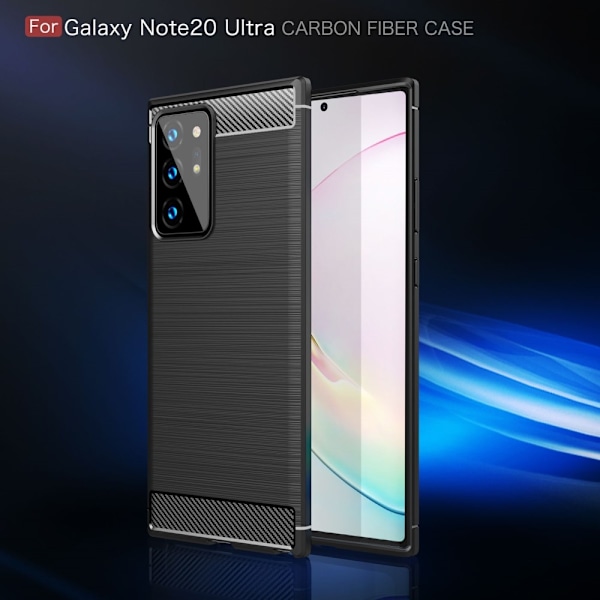 Carbon TPU Cover til Galaxy Note 20 Ultra - Sort Black