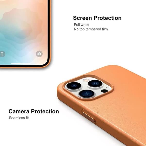 BOOM iPhone 14 Plus -kuori Magsafe Aito nahka - Vihreä Grön