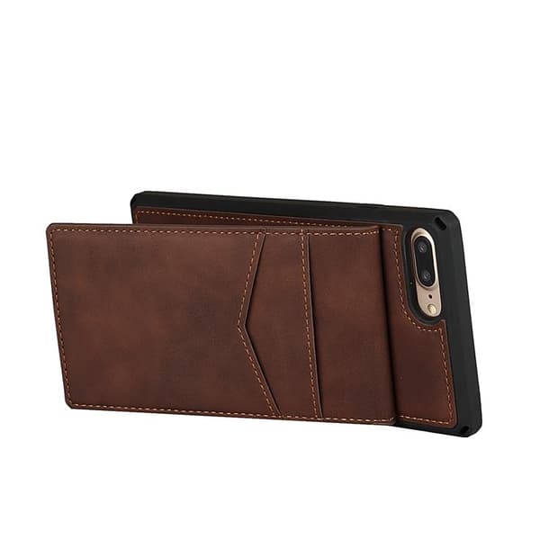 Skal med Kortplatser till iPhone 7/8 Plus - Brun Brown