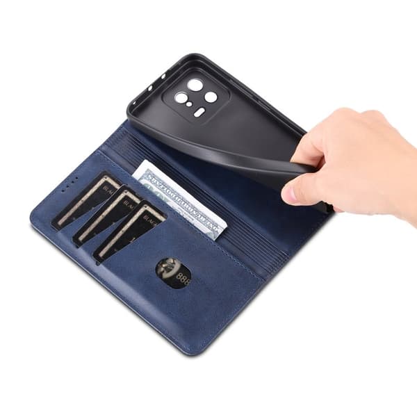 AZNS Xiaomi 13 5G Flip Plånboksfodral Konstläder - Blå
