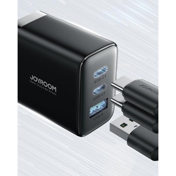 Joyroom Snabbladdare 2x USB-C USB-A 32W - Svart