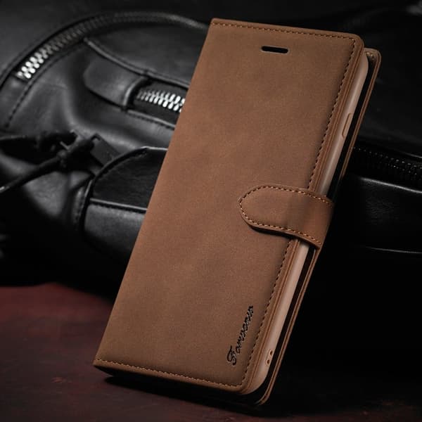 FORWENW F1 Series Plånboksfodral för iPhone 7/8/SE - Konstläder - Brun