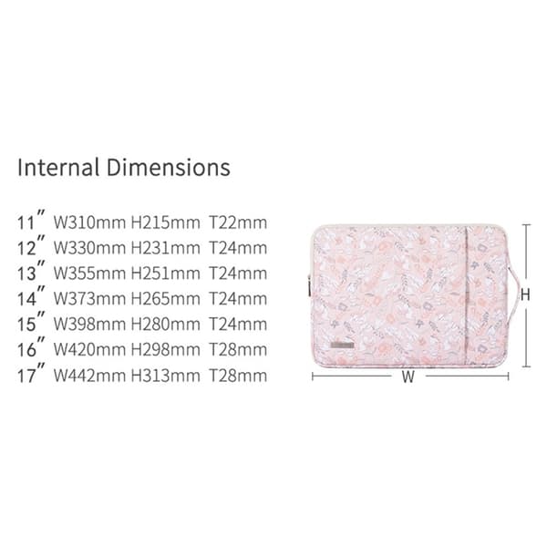 CANVASARTISAN Datorfodral 14'' Flower Printed G4-89 - Rosa Rosa