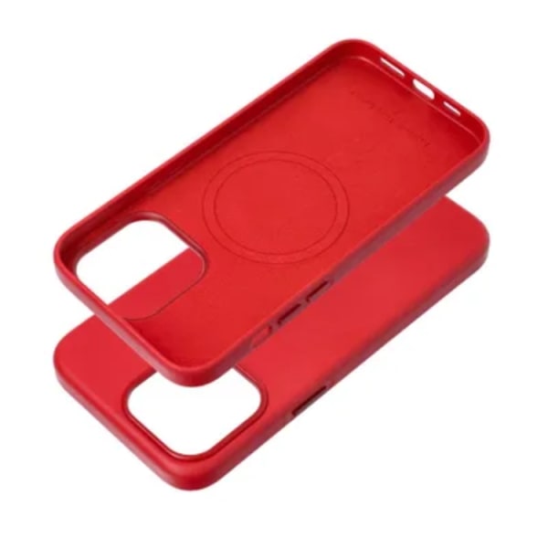 iPhone 15 Mobile Case Magsafe nahka - punainen