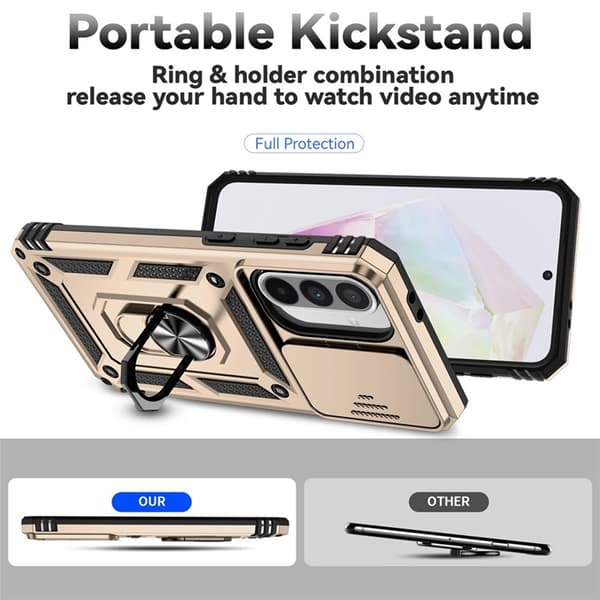 Mobilskal till Galaxy A36/A56 Kickstand PC + TPU - Guld Guld