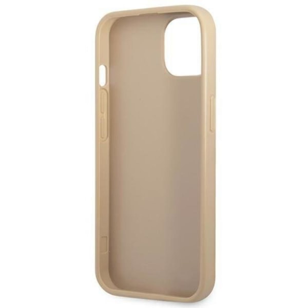 GUESS iPhone 14 Plus -kotelo Saffiano Triangle -logo - beige
