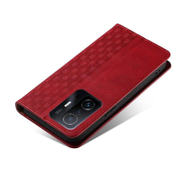 Galaxy A12 5G Plånboksfodral Magnet Strap - Röd
