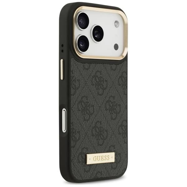 Guess Mobilskal till iPhone 17 Pro MagSafe 4G Logo Plate - Svart