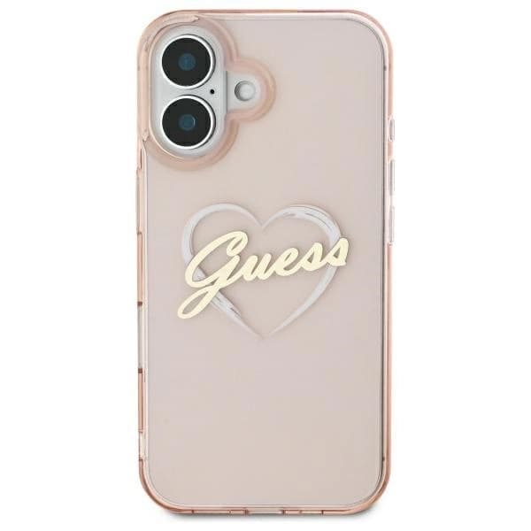Guess Mobilskal till iPhone 16 IML Heart - Rosa Rosa