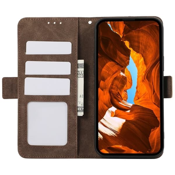ABEEL Mobilskal till Xiaomi 15T KonstLäder Folio Ställ Brun