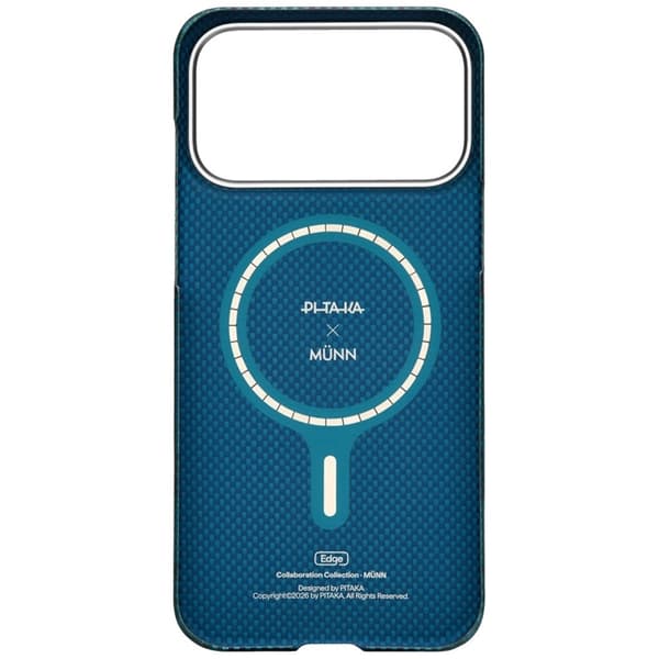 PITAKA Mobilskal För iPhone 17 Pro Magsafe Flora in Grid Edge - Forest Dawn Blå