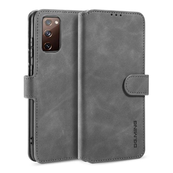 DG.MING Samsung Galaxy S20 FE Plånboksfodral Retro Konstläder Grå