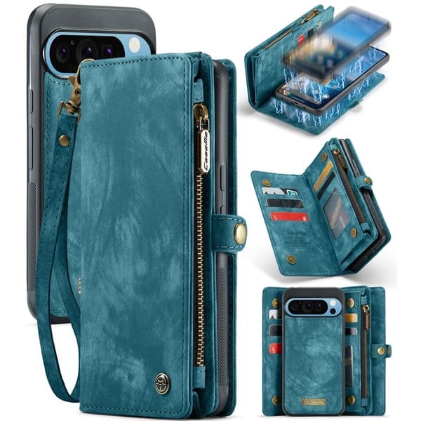 CASEME Plånboksfodral Konstläder till Google Pixel 9 Pro XL - Blå