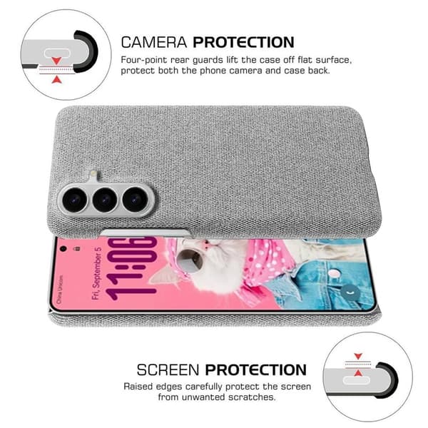 Mobilskal till Samsung Galaxy S26/S26 Pro Klädd Textur Anti-Scratch Plast Grå