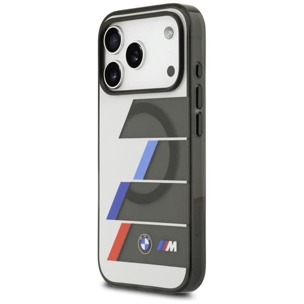 BMW Mobilskal till iPhone 17 Pro Max MagSafe Metal Tricolor Lines - Anthracite Grå