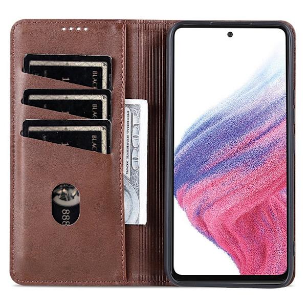 AZNS Samsung Galaxy A34 5G Plånboksfodral Konstläder - Brun