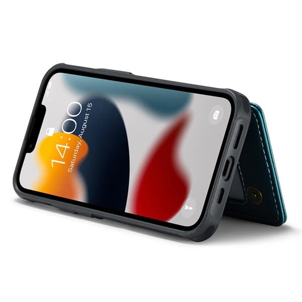 CASEME C22 Mobilskal till iPhone 13 i Läder med RFID, Grön