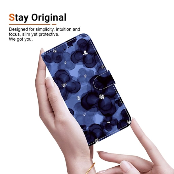 Sony Xperia 1 VII Konstläder Plånboksfodral Pattern Printing - Bläckblå
