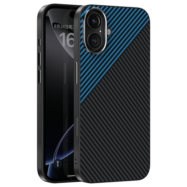 ABEEL Mobilskal till iPhone 16 MagSafe Carbon Fiber Texture - Blå Blå