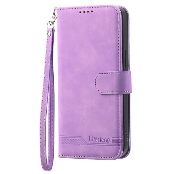 DIERFENG DF-03 Flip Wallet Mobilskal KonstLäder - Lila