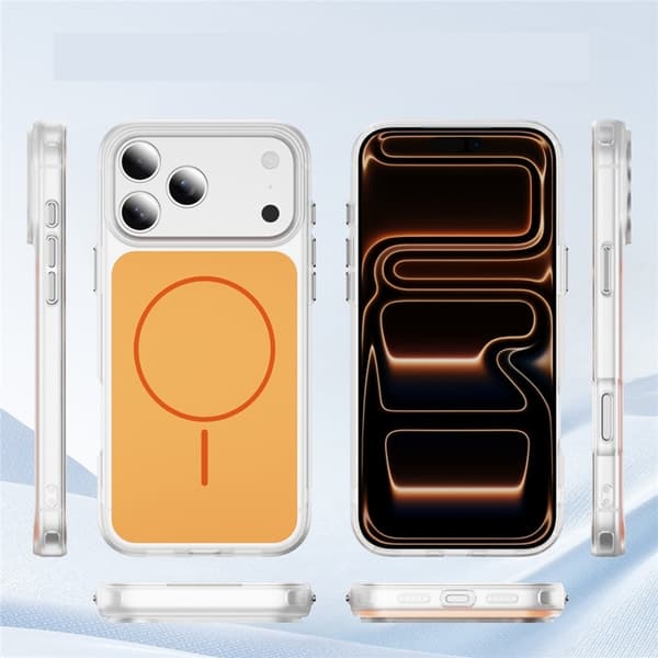 Mobilskal till iPhone 17 Pro MagSafe Skin Touch TPU PC - Orange Orange