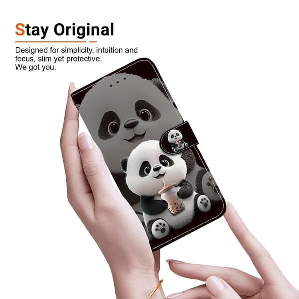 Plånboksfodral för Samsung Galaxy S26 Plus Konstläder Ställ - Mjölk Te Panda