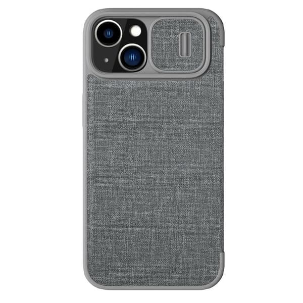 Nillkin iPhone 14 Plus Plånboksfodral Qin Cloth Pro - Grå Grå