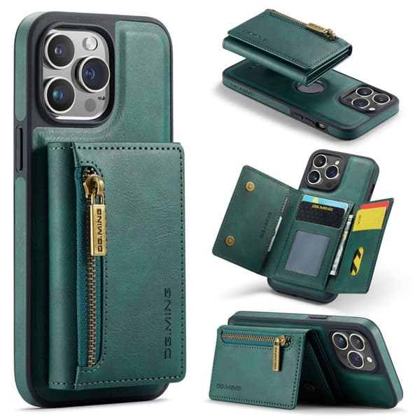 DG.MING M5 Series Mobilskal till iPhone 16 Pro Magnetiskt Konstläder Grön