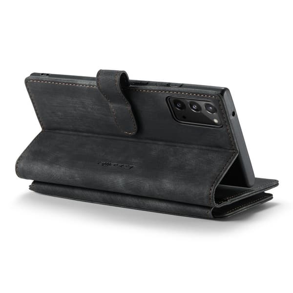 CASEME Konstläder Plånboksfodral för Samsung Galaxy Note20 - Svart