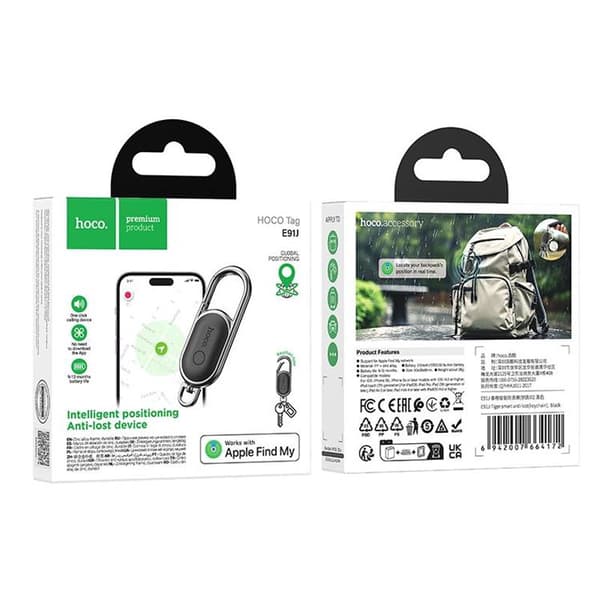 Hoco Locator Apple Find My E91J - Svart Svart