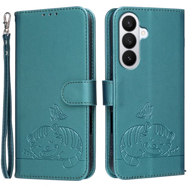 Plånboksfodral för Samsung Galaxy S26 RFID Blocking Ställ - Mörkgrön