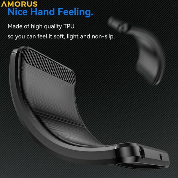Amorus Mobilskal för Samsung Galaxy S26 Kolfiber Textur Skydd - Svart